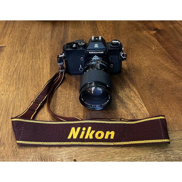 Nikon Black Camera with Brown Strap